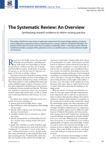 The Systematic Review  An Overview.28