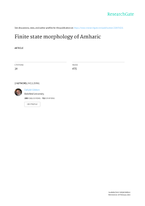 Finite State Morphology of Amharic