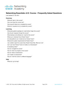Networking Essentials 2.0 FAQ