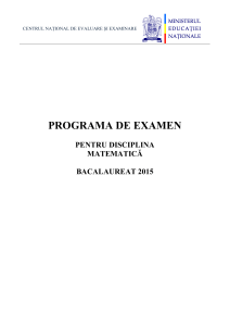 Programa Matematica BAC 2015