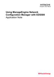 20230119 1KGT151221 Using ManageEngine Network Configuration Manager with EDS500