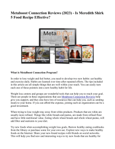 Metaboost Connection Reviews (2023) - Is Meredith Shirk 5 Food Recipe Effective?