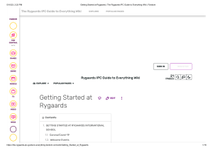 Getting Started at Rygaards   The Rygaards IPC Guide to Everything Wiki   Fandom