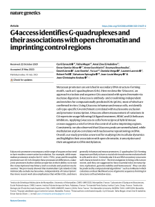 G4access identifies G-quadruplexes and their associations with open chromatin and imprinting control regions