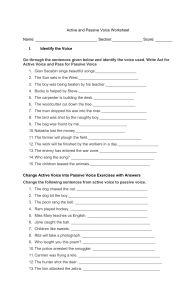 Active and Passive Voice Worksheet2k3