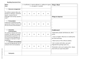 Formative Speaking Assessment Form