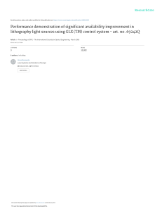 Performance demonstration of significant availability improvement in lithography light sources using GLX control system  Cymer Inc.