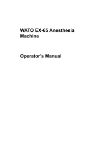 Mindray Wato EX-65 Anaesthesia Machine - User manual