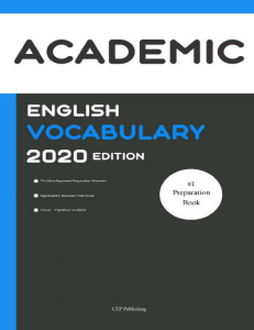 Academic English Vocabulary 2020 Edition - CEP Publishing