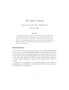 The Open Network (TON) Technical Overview