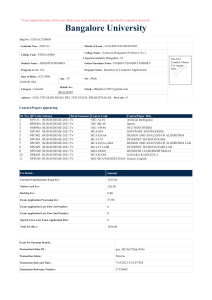 Bangalore University Exam Application Form