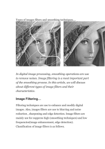 Types of images filters and smoothing techniques