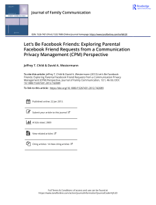 Let s Be Facebook Friends Exploring Parental Facebook Friend Requests from a Communication Privacy Management CPM Perspective