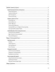 Educational Psychology: Student Development & Learning