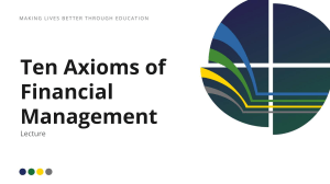FIN 004 Ten Axioms of Financial Management Lecture