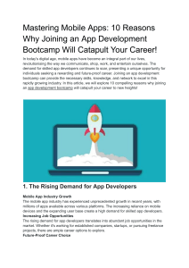 10 Reasons Why Joining an App Development Bootcamp Will Catapult Your Career