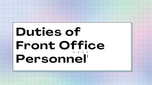 Duties of Front Office Personnel