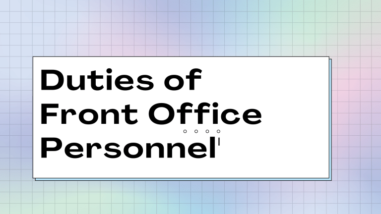 Duties Of Front Office Personnel