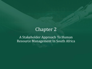 Stakeholder Approach to HRM in South Africa