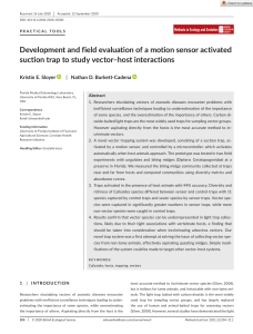 Methods Ecol Evol - 2020 - Sloyer - Development and field evaluation of a motion sensor activated suction trap to study