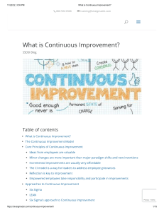 What is Continuous Improvement 