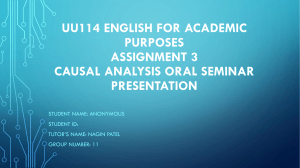 Oral Seminar Presentation - Assignment 3