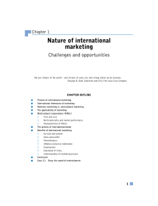 International Marketing: Nature, Challenges, Opportunities