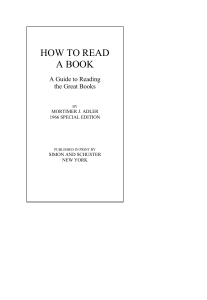 Adler Mortimer J. - How to Read a Book (Special Edition)