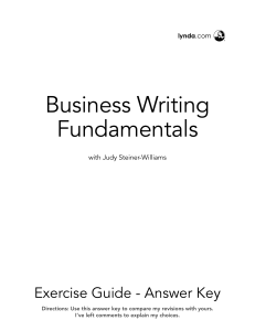 Business Writing Fundamentals KEY