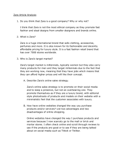 Article Analysis on Zara