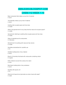 Chemistry Study Guide: Basic Concepts & Calculations