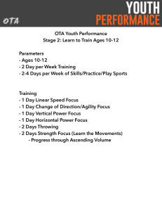 OTA Youth Performance Stage 2  Learn to Train Ages 10-12