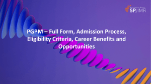 PGPM – Full Form, Admission Process, Eligibility Criteria, Career Benefits and Opportunities.pptx