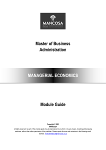 MBA  - Managerial Economics