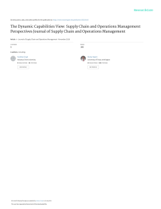Dynamic Capabilities in Supply Chain Management