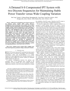 A Detuned S-S Compensated IPT System with two Discrete frequencies for Maintaining Stable Power Transfer versus Wide Coupling Variation