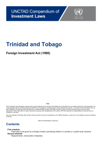 Trinidad and Tobago - Foreign Investment Act (English)