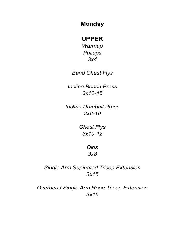 Workout Plan