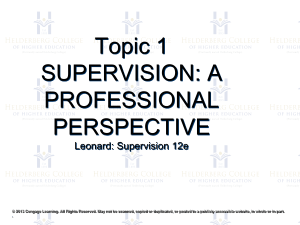 Topic 1 Supervision - A Professional Perspective [Autosaved]