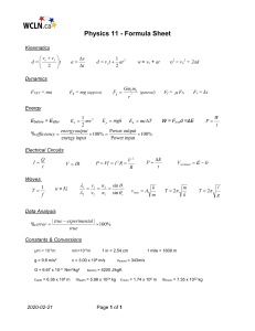 Jason Physics 11 formula