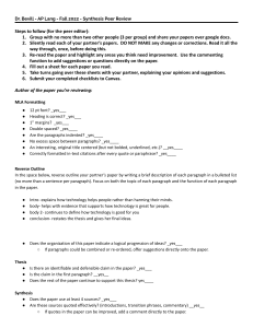 Copy of Synthesis Essay Peer Review Sheet