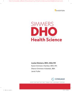 DHO Health Science 9e By Simmers