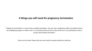 4 things you will need for pregnancy termination
