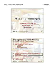 ASME B31 3 Process Piping Course ASME B3