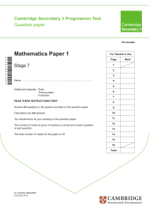 Math Cambridge Test Stage 7