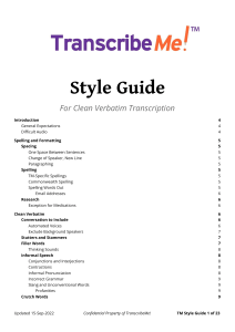 T104 CV TranscribeMe Style Guide