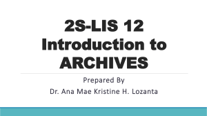 Introduction to ARCHIVES