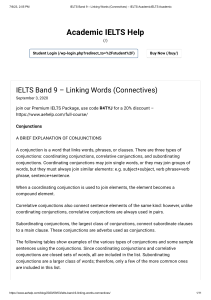 IELTS Band 9 – Linking Words (Connectives) – IELTS AcademicIELTS Academic