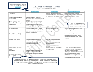 Synthesis Matrix Sample