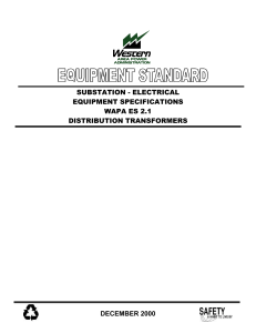 Western Area Power Administration Electrical Equipment Standards